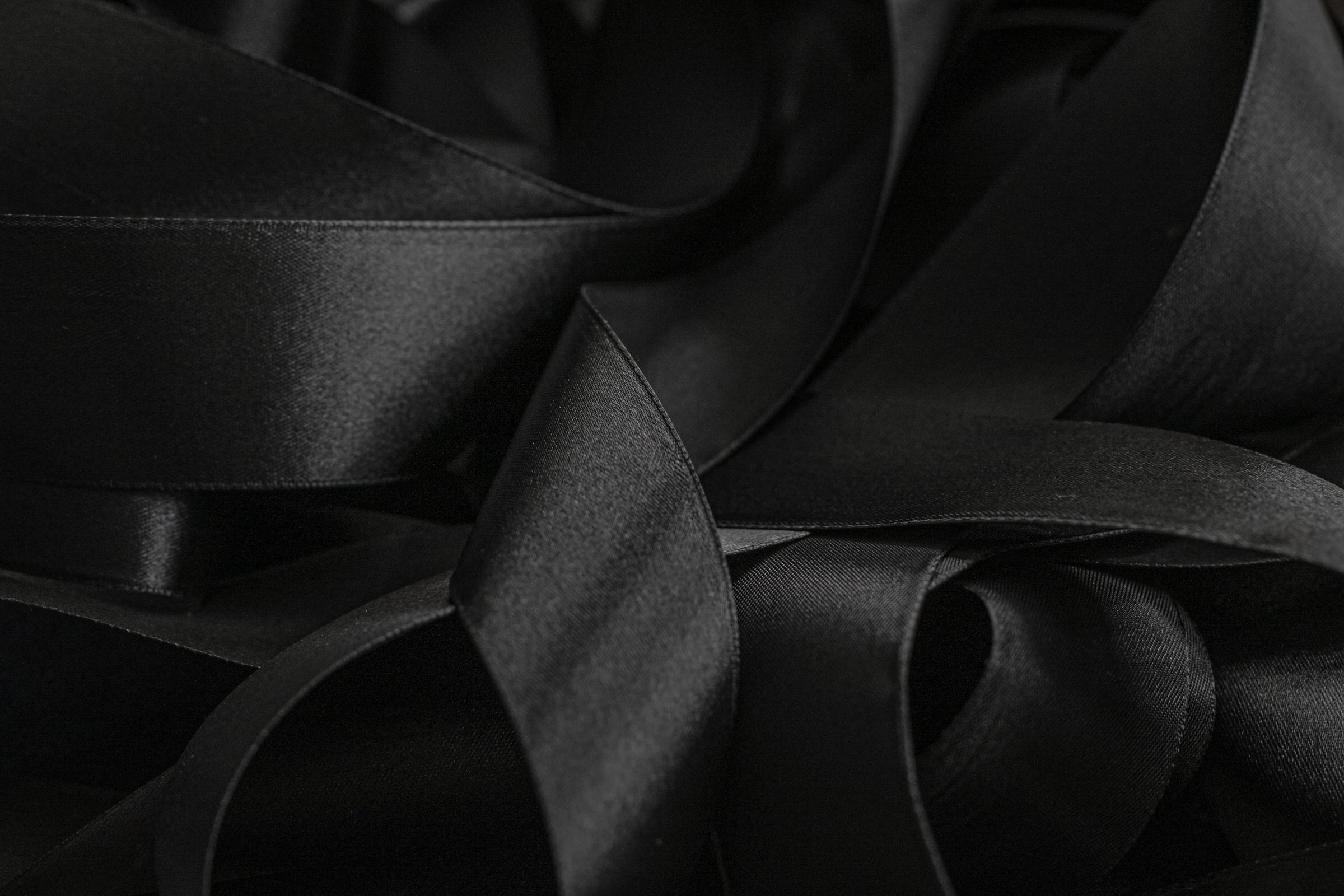 Black Silk Ribbon as Background, Abstract and Luxury Brand Design