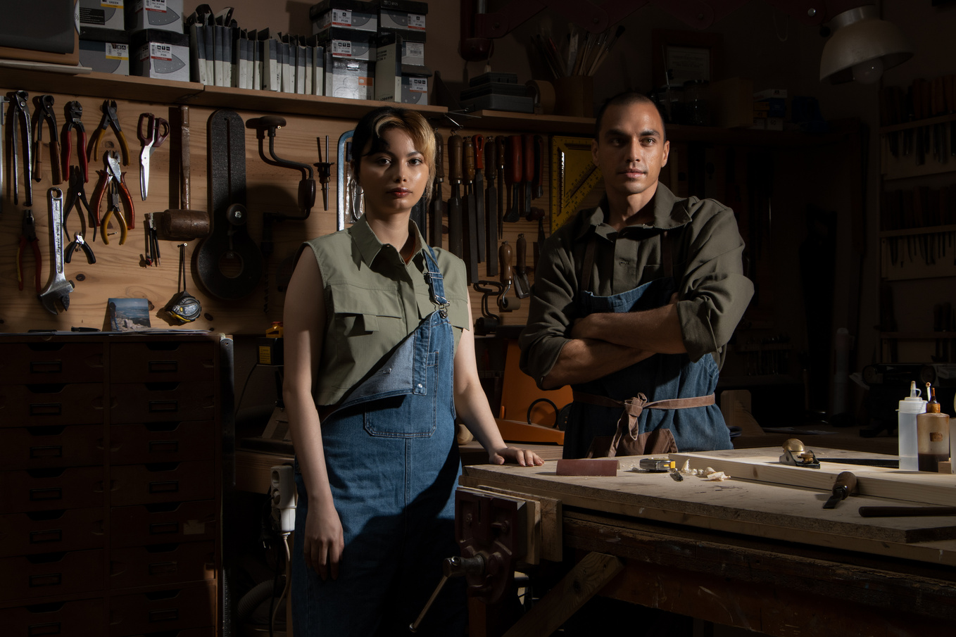 Cinematic Woodwork Woodworkers in a Shop