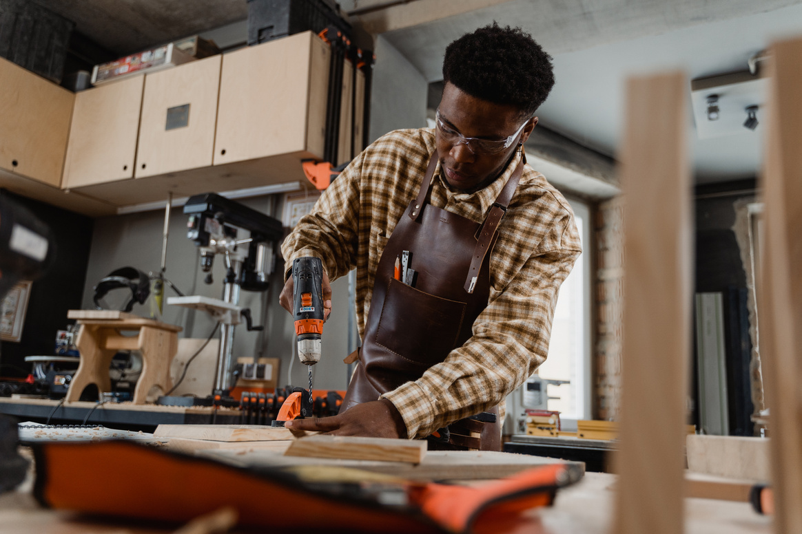 A Man Doing Carpentry